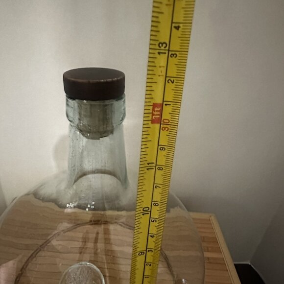 Demijohn Recycled Glass Cloche Dome Wine & Cheese Fleur-de-lis Stopper Large EUC - Picture 9 of 12